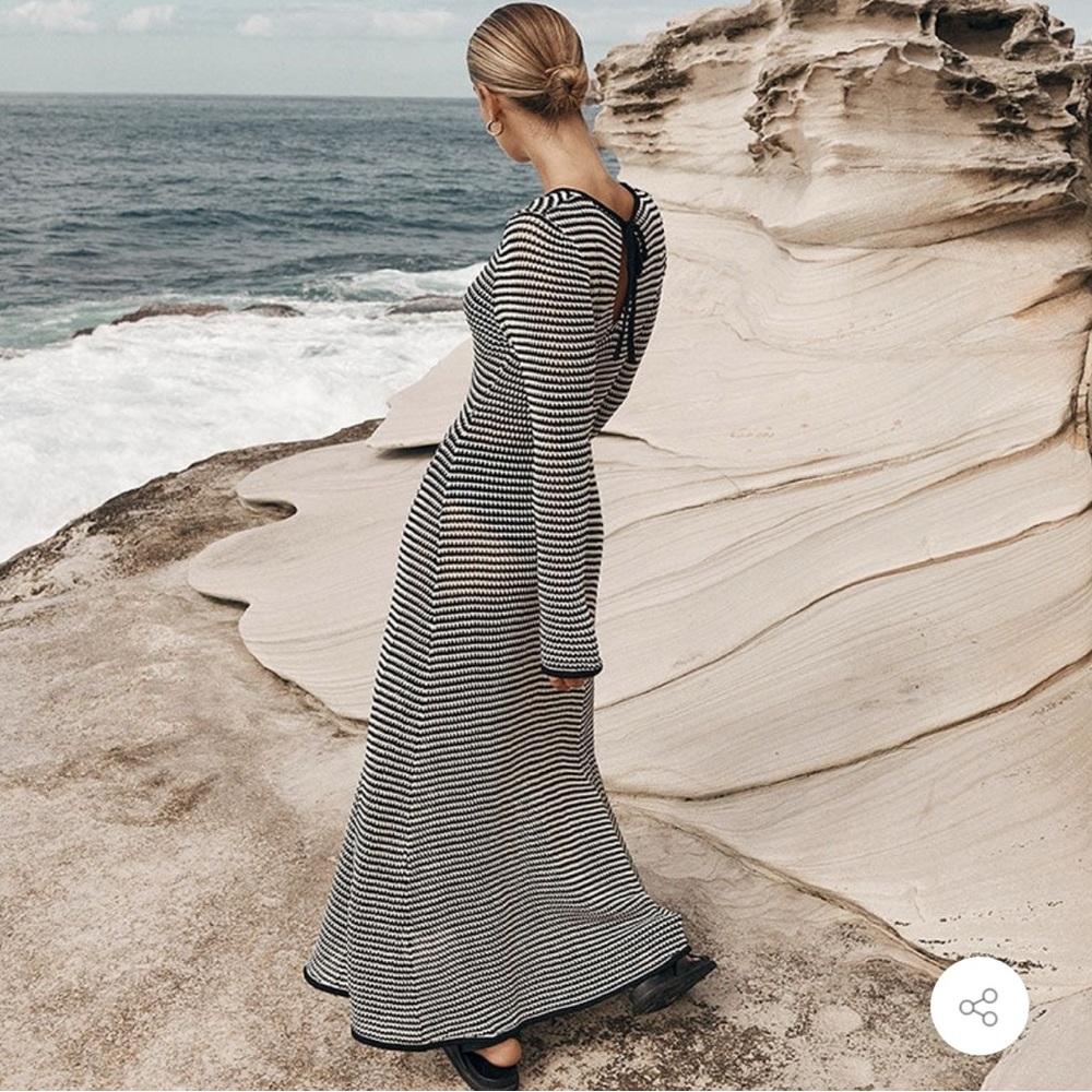 Dissh Nate Long Sleeve Striped Maxi Dress